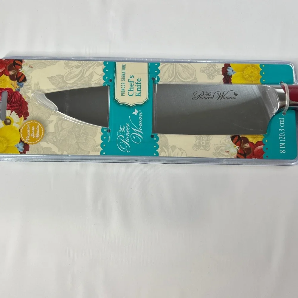 The Pioneer Woman Chef Knife 8 Inch Red Handle Signature Series New In Package‎